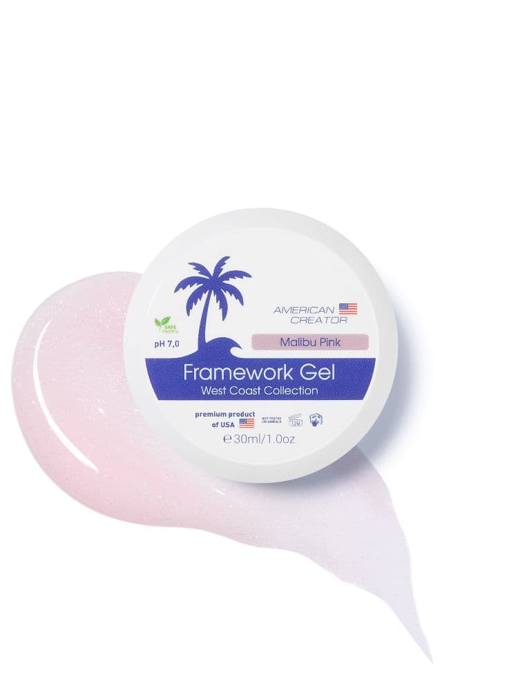American Creator, Гель для наращивания ногтей West Coast-Framework Gel "Malibu Pink" (30ml)