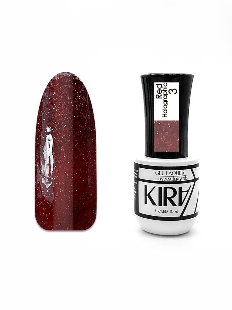 КИРА гель-лак RED HOLOGRAPHIC  003 10 мл.