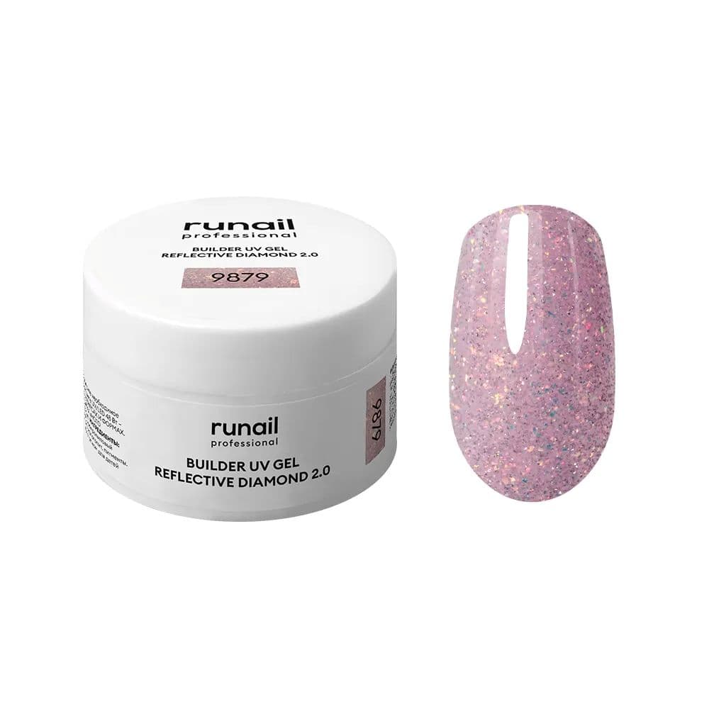 Runail, Моделирующий УФ-гель светоотр. BUILDER UV GEL  MILK DIAMOND 15 г №9879