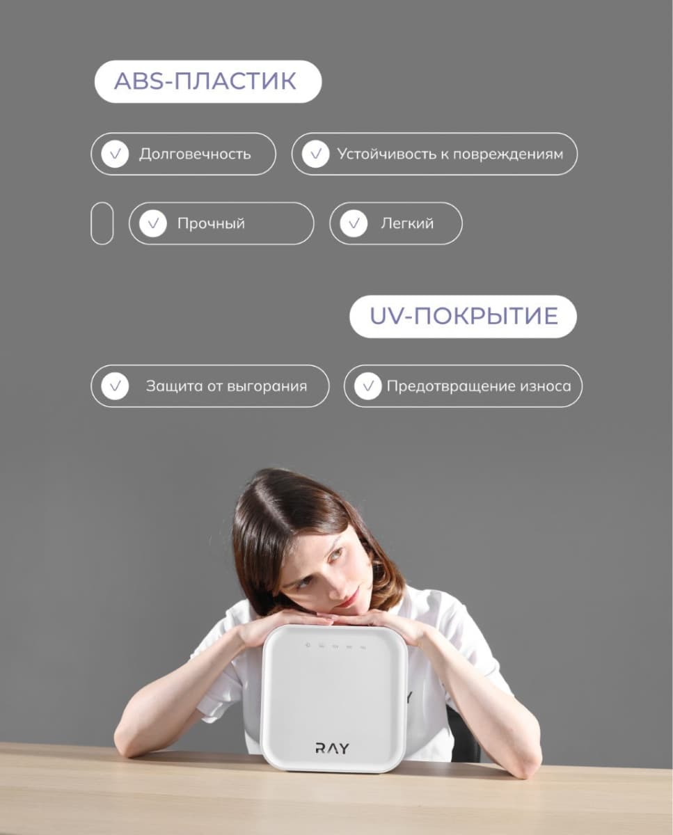 RAY, Лампа для сушки ногтей RAY BASIC белый 36ВТ