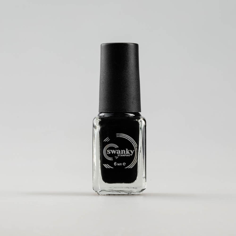 Swanky Stamping, Лак для стемпинга S01, черный 6мл