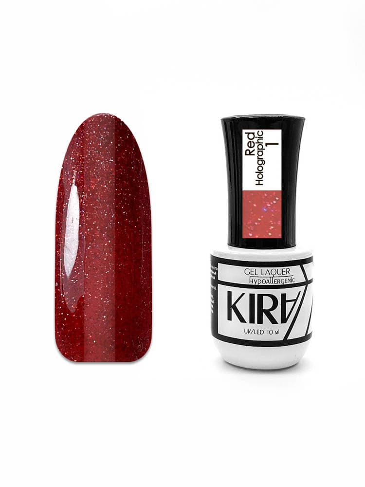 КИРА гель-лак RED HOLOGRAPHIC  001 10 мл.