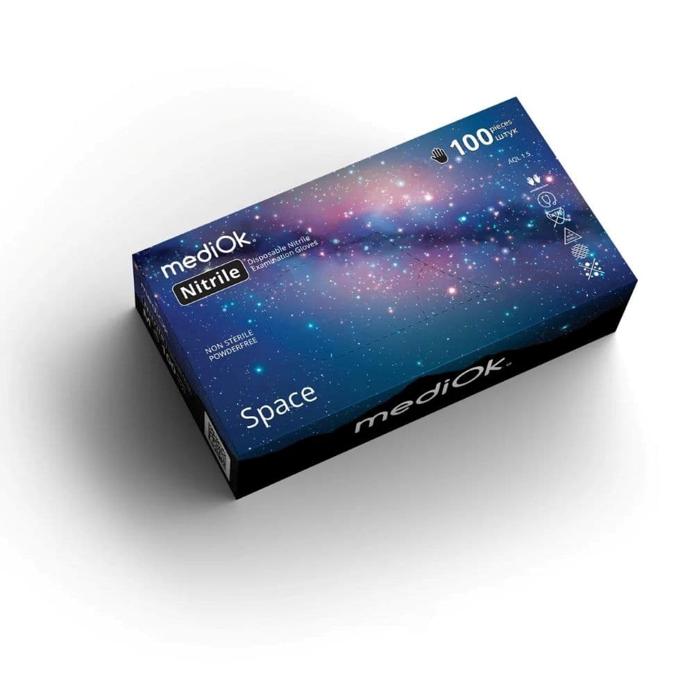Перчатки нитриловые Mediok M черный  (Space)