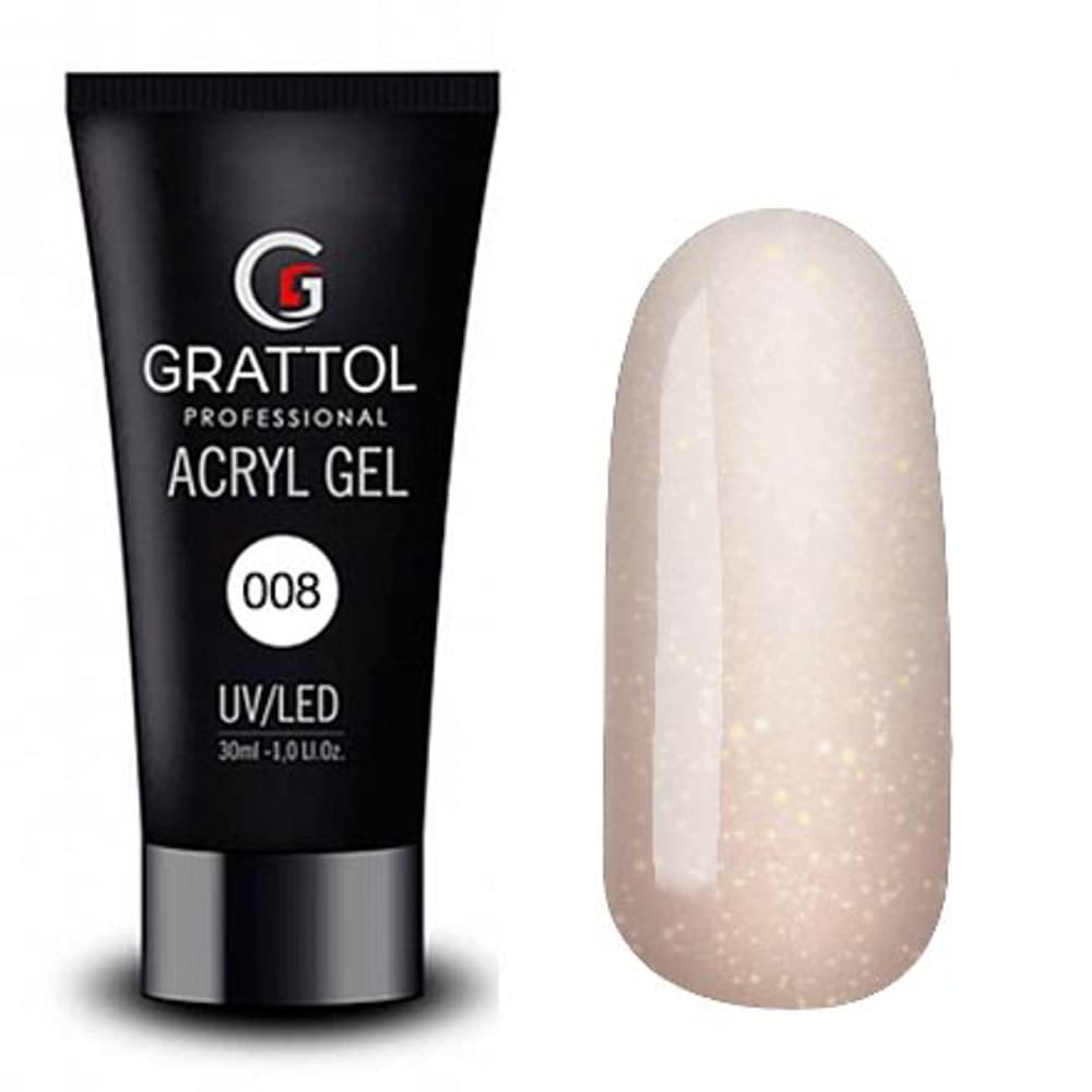 Grattol Acryl Gel 08 с глиттером