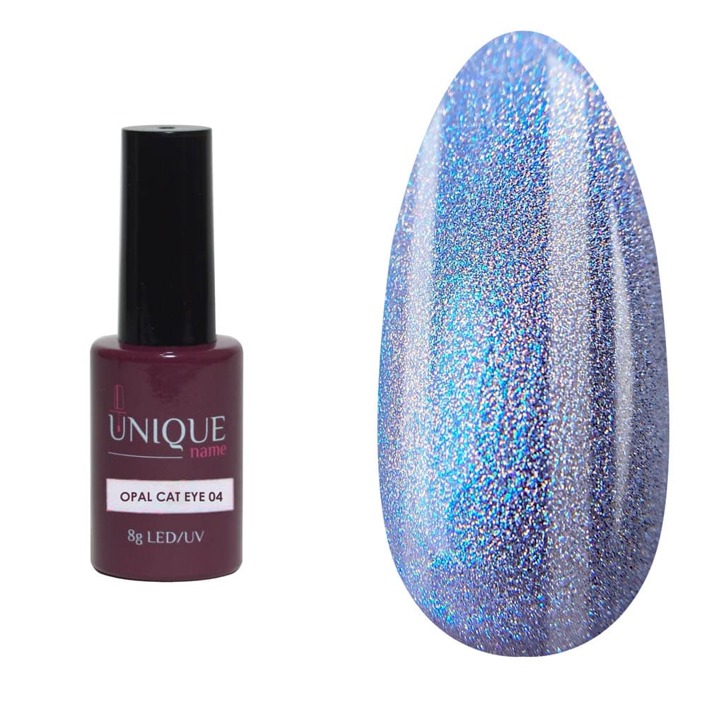 Unique, Гель-лак Кошка Опал 04 (Opal Cat Eye 04) (8ml)