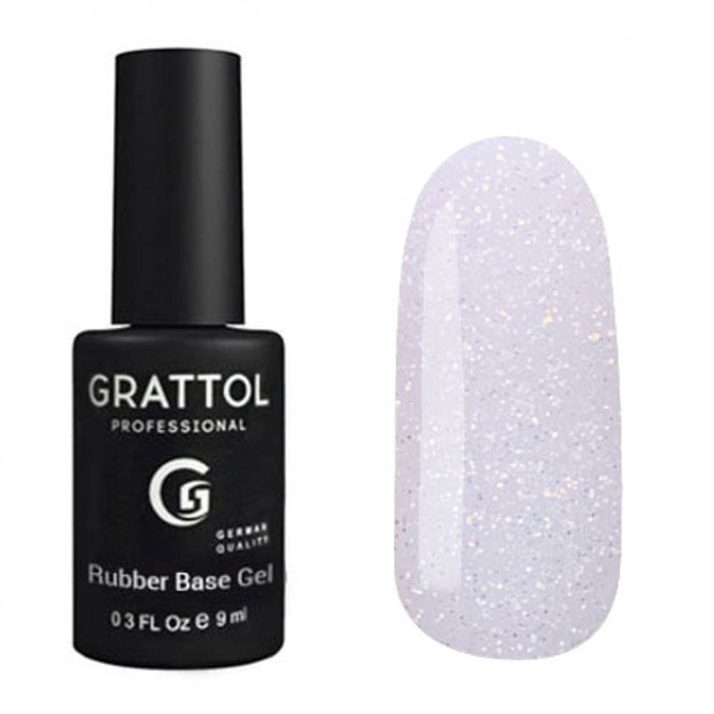 Grattol Rubber Base Glitter 4 База камуфлирующая с глиттером, 9ml