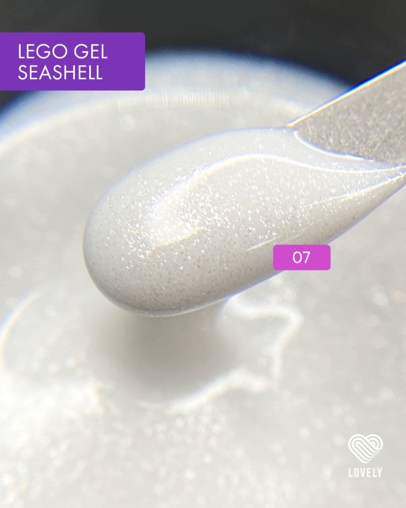 Lovely, Гель для наращивания и укрепления Lego Gel Seashell 07, 15 ml