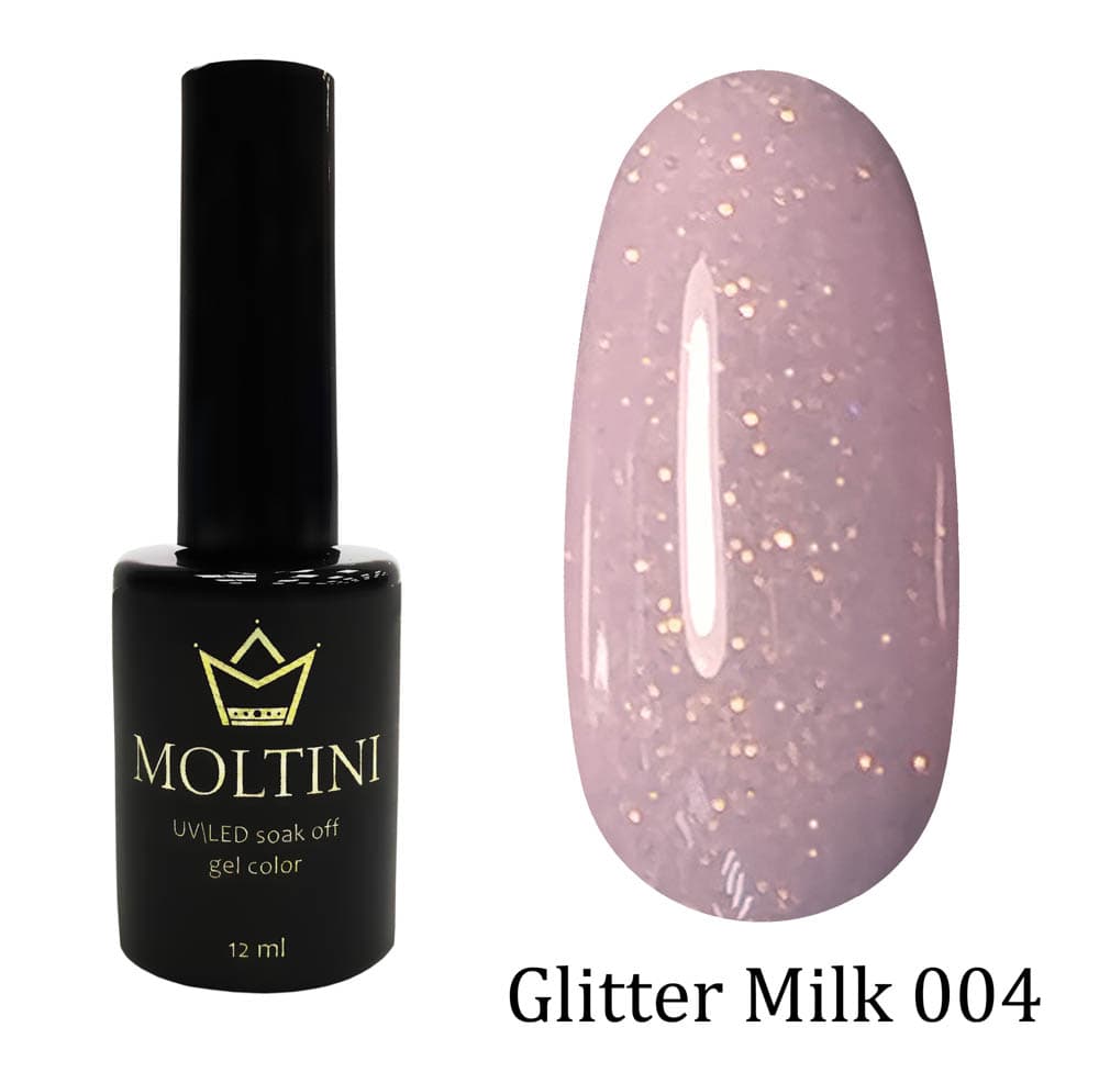 Moltini цветной гель-лак Glitter Milk 004. 12 мл.