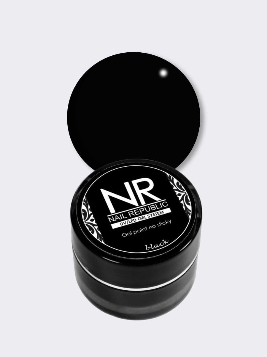 Nail Republic, Гель-краска без липкого слоя, Черная (5 гр)