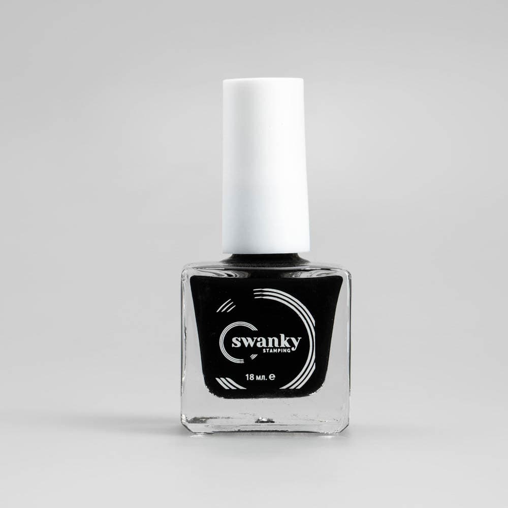 Swanky Stamping, Лак для стемпинга №001,черный 18мл
