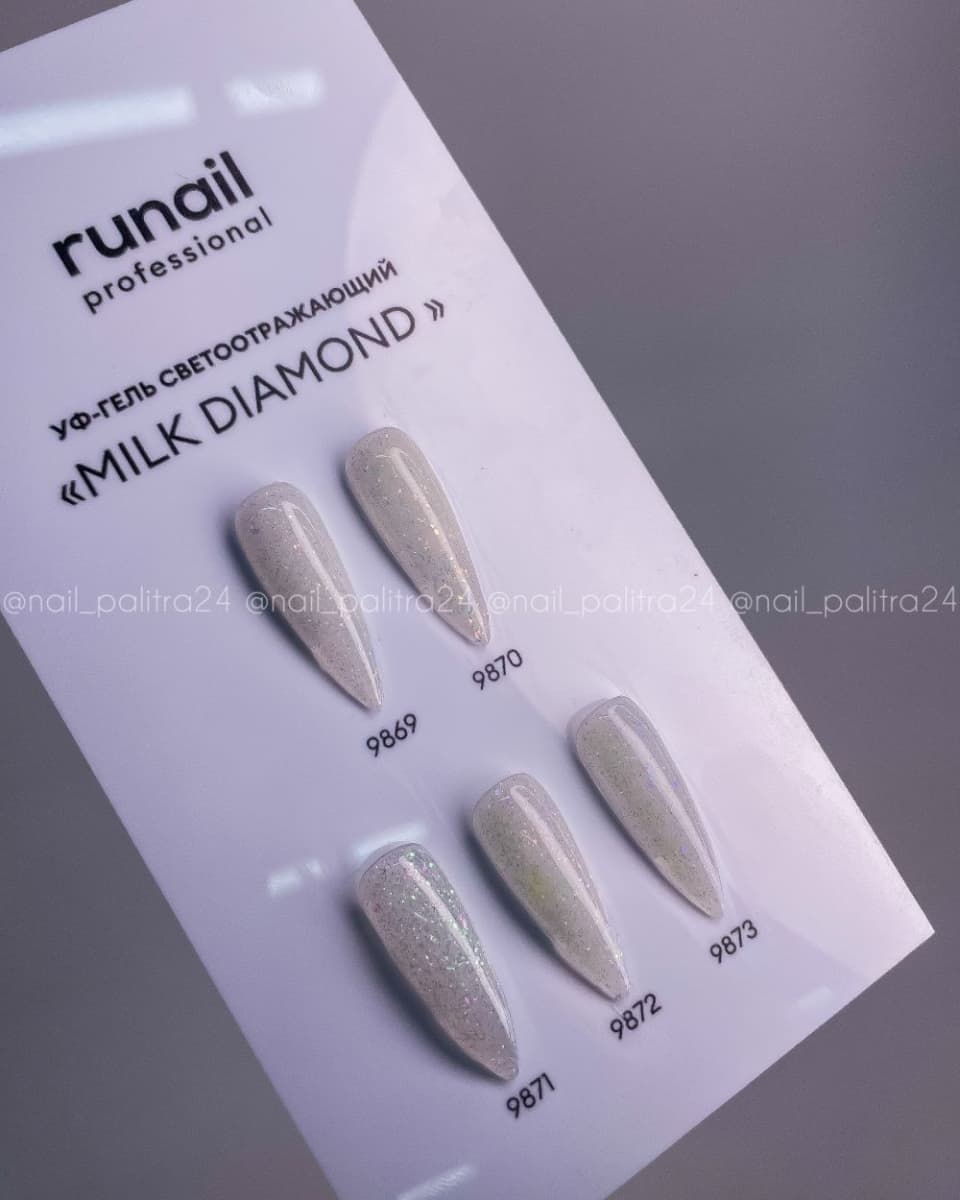 Runail, Моделирующий УФ-гель светоотр. BUILDER UV GEL  MILK DIAMOND 15 г №9873