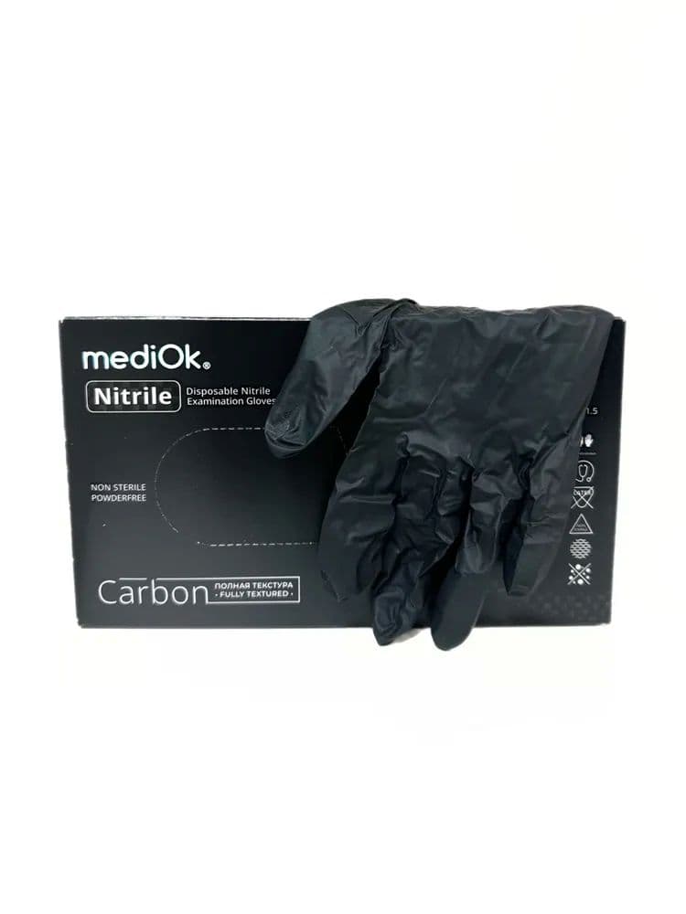 Перчатки нитриловые Mediok M черные (Carbon)