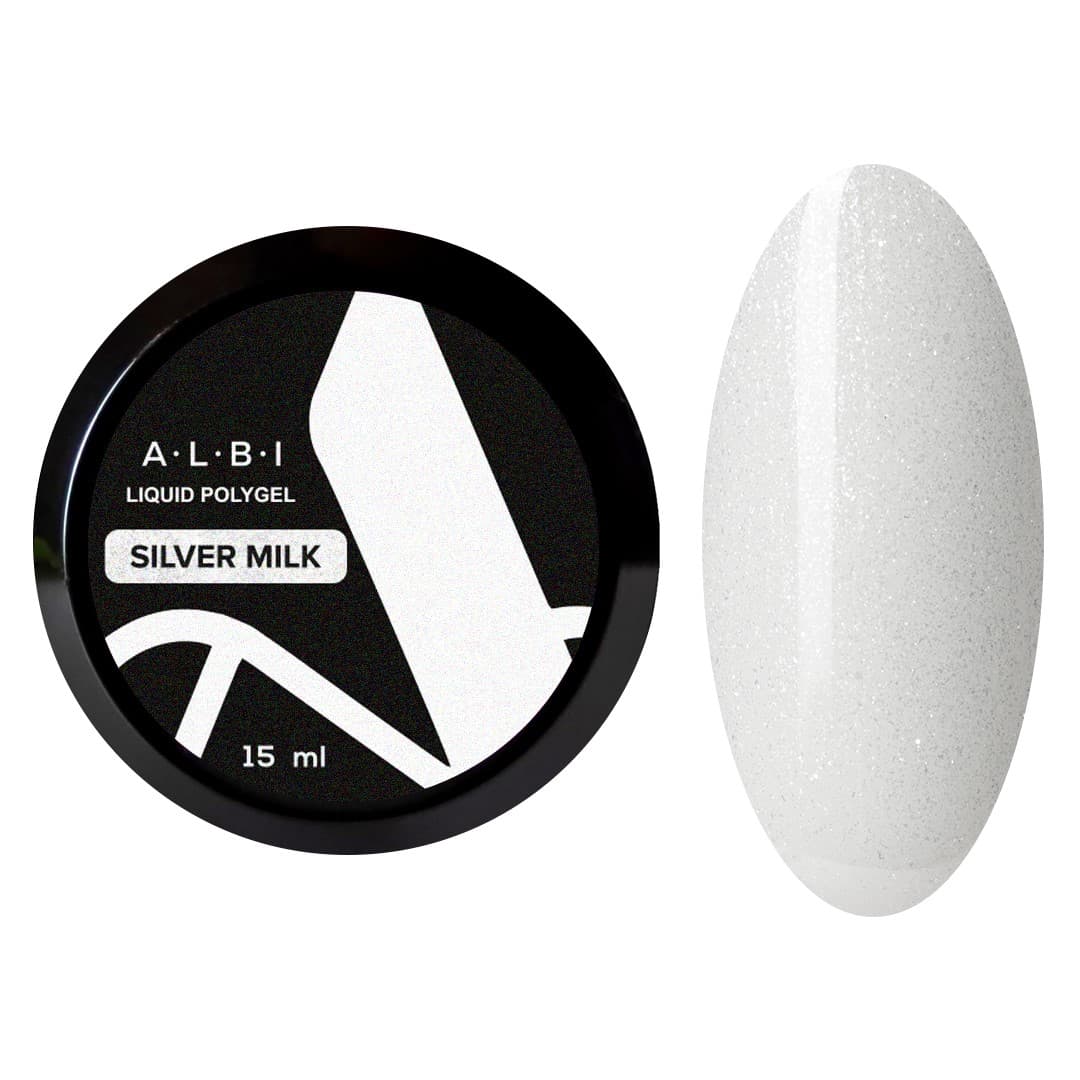 ALBI, Жидкий гель LIQUID POLYGEL Silver Milk,15ml