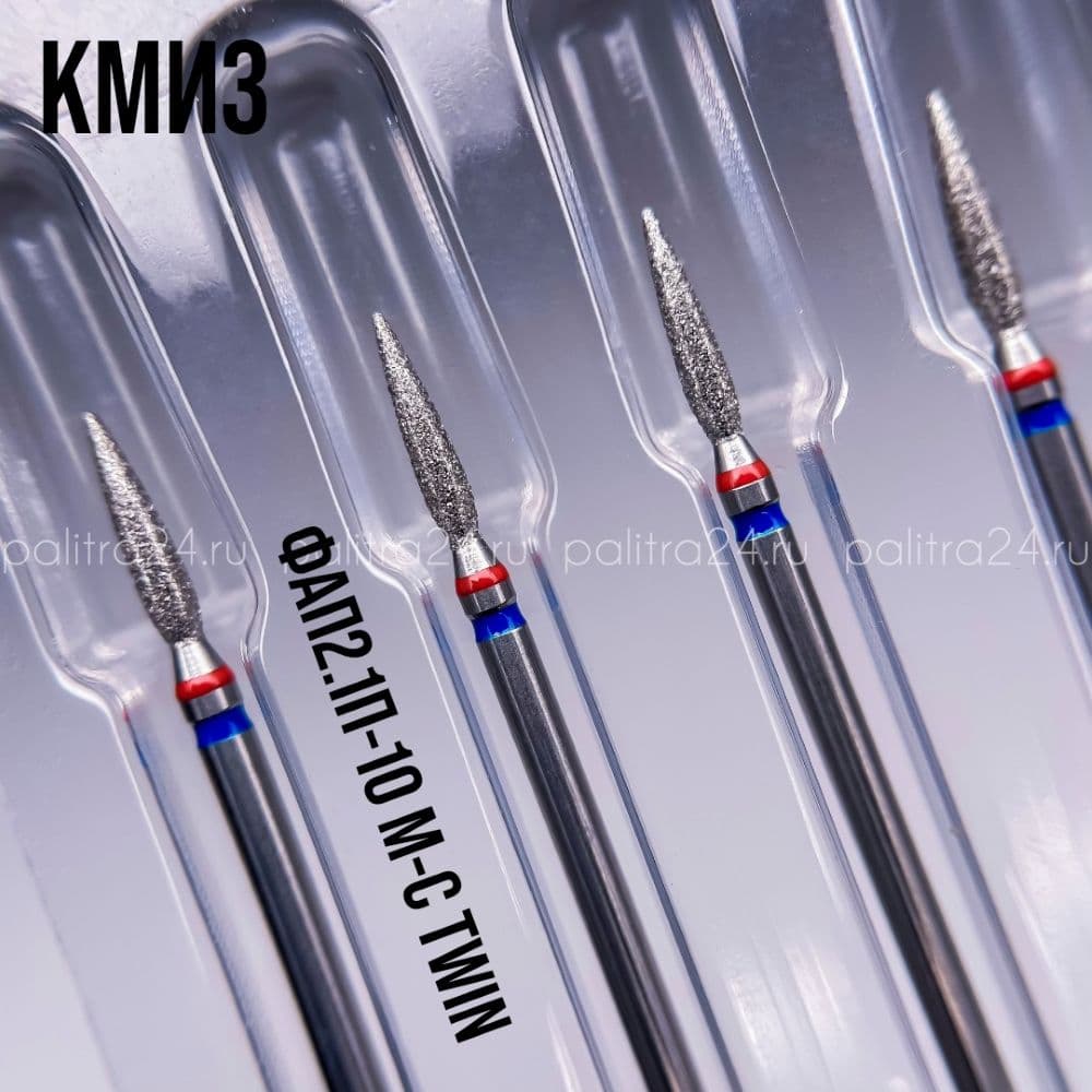 ФРЕЗА №123А ПЛАМЯ d2,1 h10,0 красносиняя ФАП-2,1П-10 М-С twin КМИЗ 118867