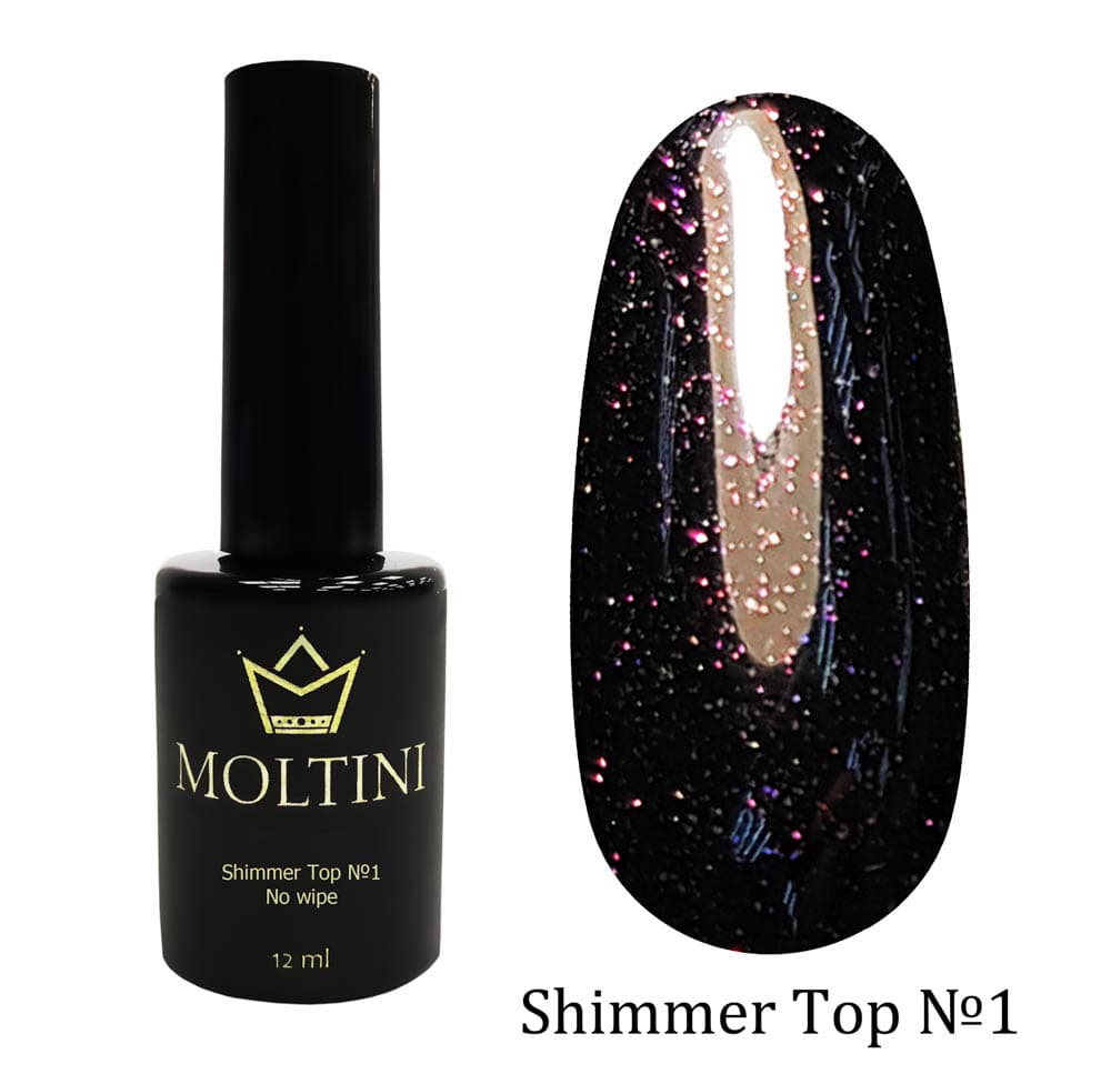 MOLTINI Shimmer Top №1 мерцающий без лип. слоя  12 мл.