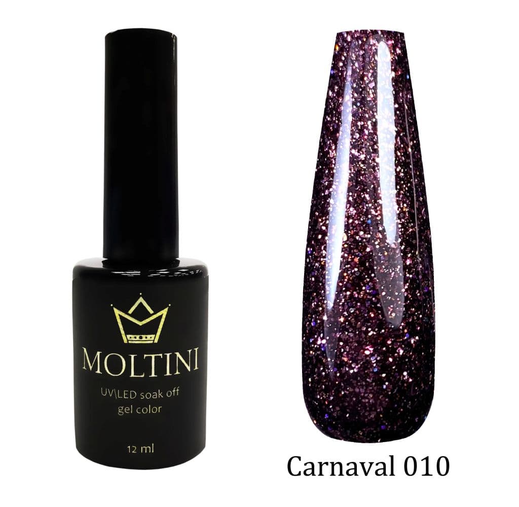 MOLTINI светоотраж.голографический лак "Carnaval" 010. 12 мл.