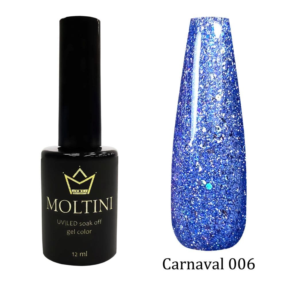 MOLTINI светоотраж.голографический лак "Carnaval" 006. 12 мл.