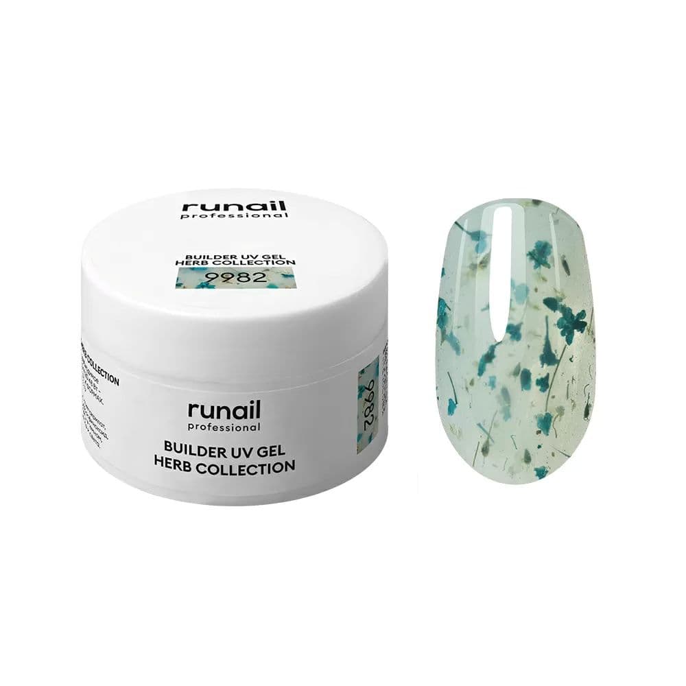 Runail, Моделирующий УФ-гель с сухоцветами BUILDER UV GEL HERB COLLECTION, 15 г №9982