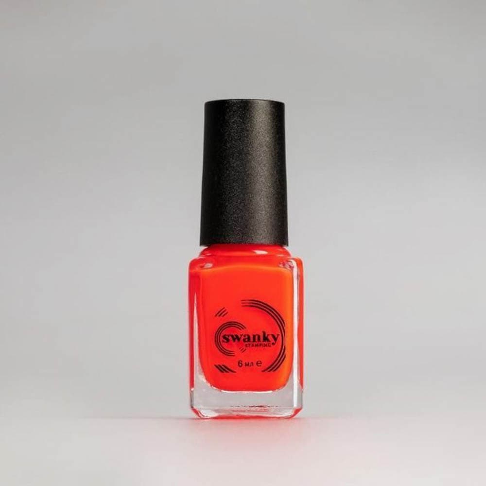 Swanky Stamping, Лак для стемпинга S021, неоново-коралловый 6мл #