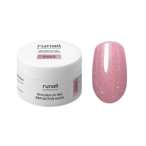 Runail, Моделирующий УФ-гель светоотражающий BUILDER UV GEL REFLECTIVE NUDE 15 г №9653