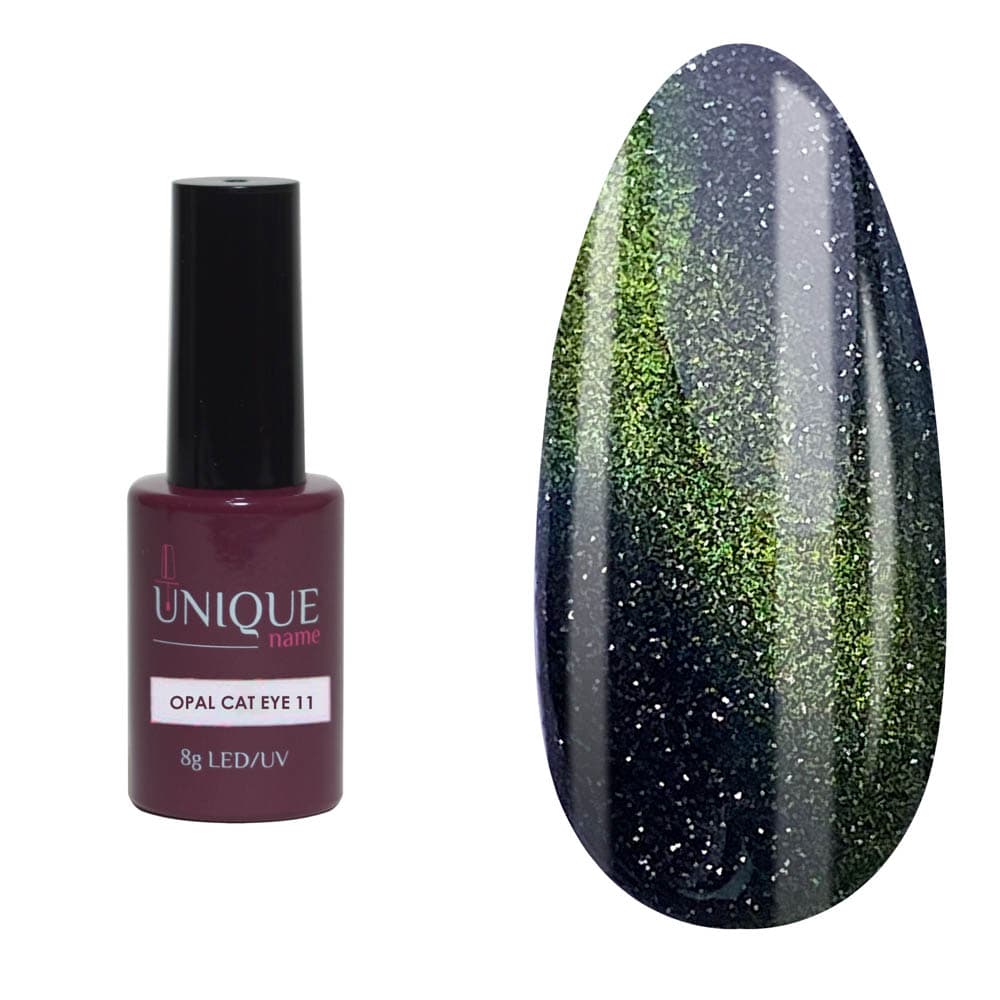Unique, Гель-лак Кошка Опал 11 (Opal Cat eye 11) (8ml)