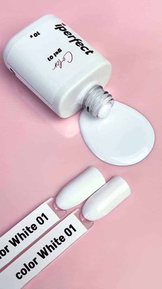 iPerfect, White color gel - гель-лак для ногтей 10гр флакон с кистью