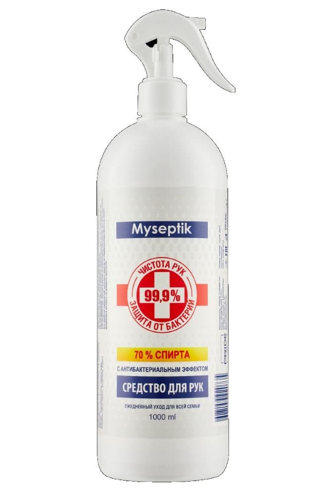 GEL-OFF, Универсальное очищающее средство для рук и ногтей "Myseptik", (триггер) 1000мл