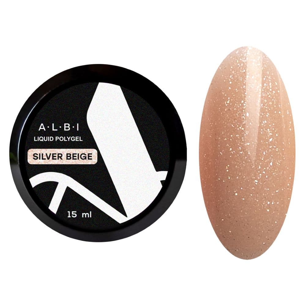 ALBI, Жидкий гель LIQUID POLYGEL Silver beige,15ml (банка)