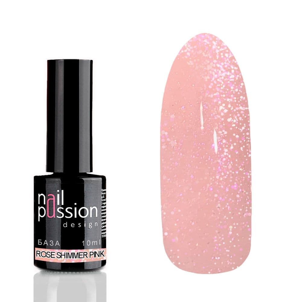 Nail Passion, Камуфлирующая база Rose Shimmer Pink #
