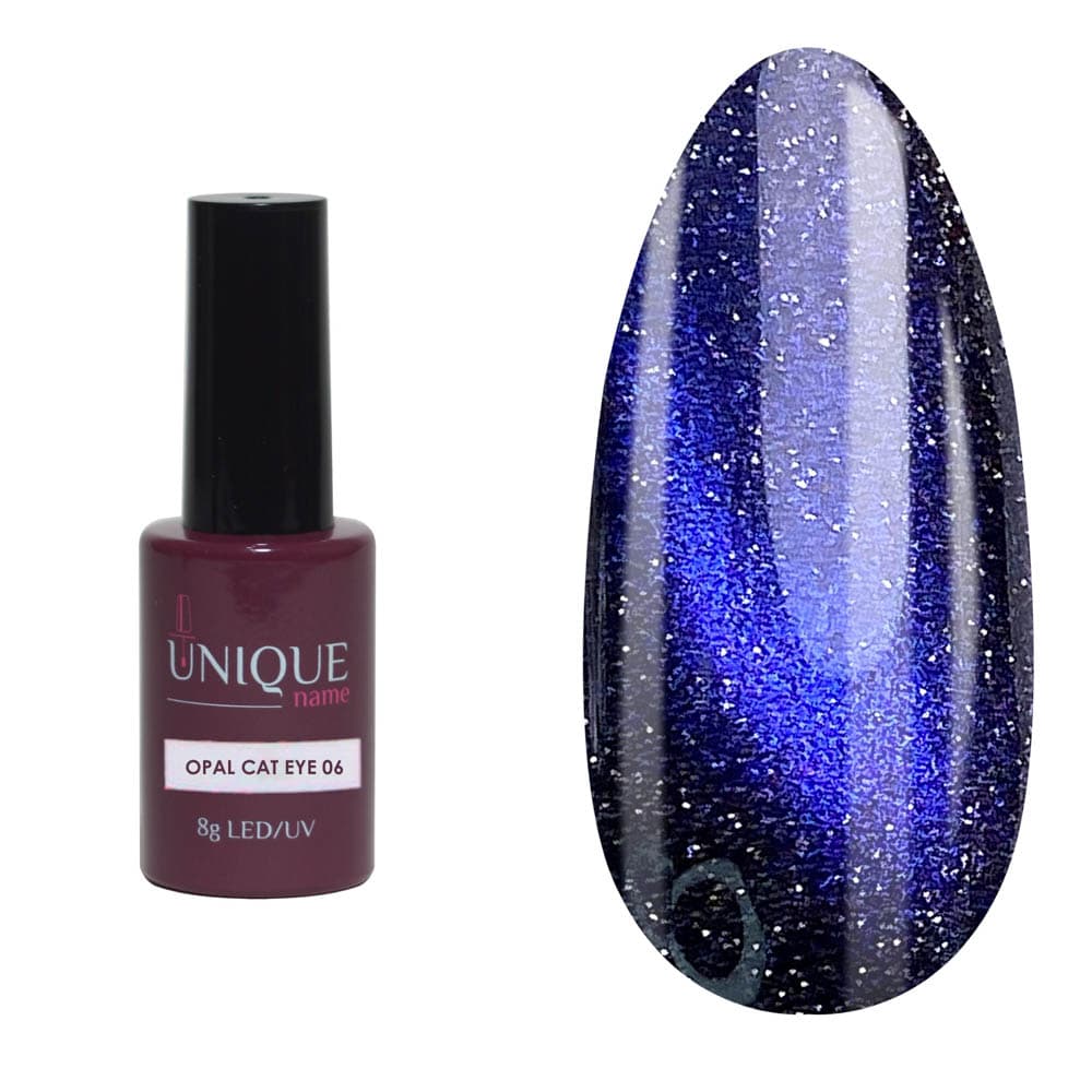 Unique, Гель-лак Кошка Опал 06 (Opal Cat eye 06) (8ml)