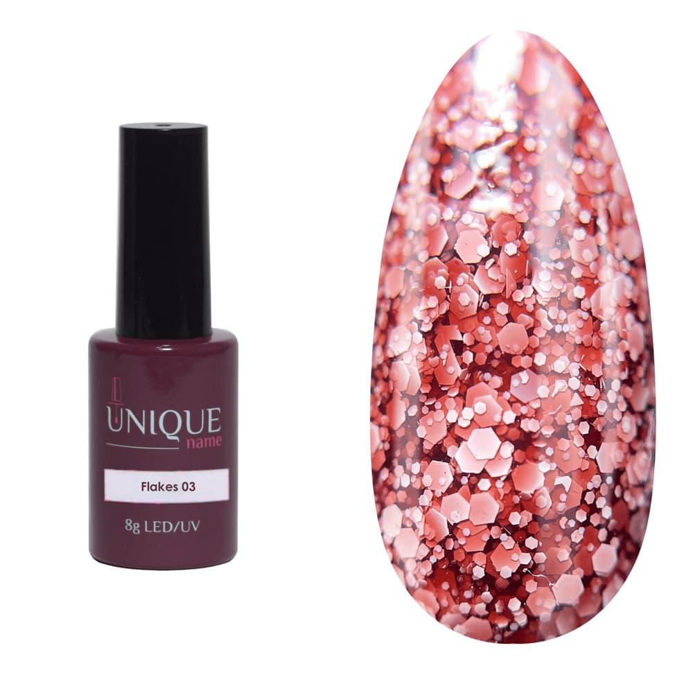 Unique Гель-лак Flakes 03 (8ml) #