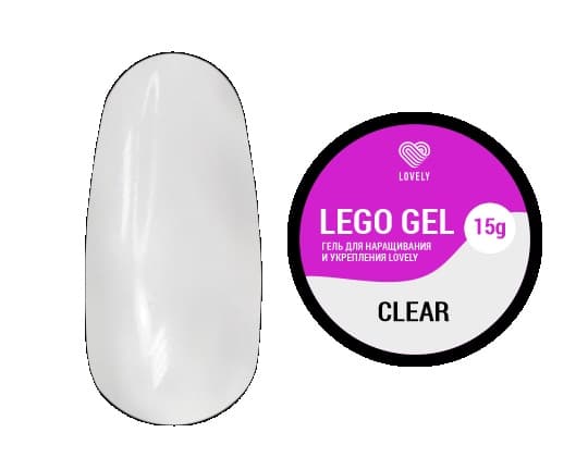 Lovely, Гель для наращивания и укрепления Lego Gel Clear, 15 ml
