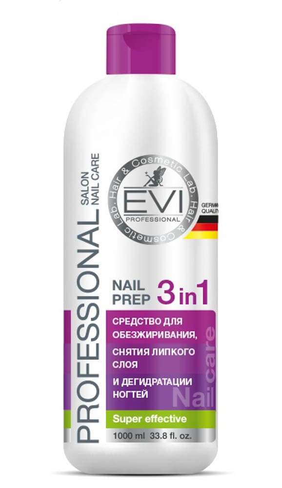 EVI professional 3 в 1 Средство для обезжиривания ногтей и снятия липкого слоя 1000мл