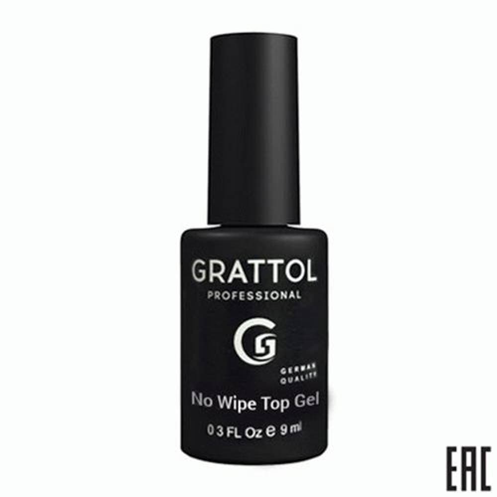 Grattol No Wipe Top Gel UV-топ без л/с c УФ фильтром Объем 9ml #