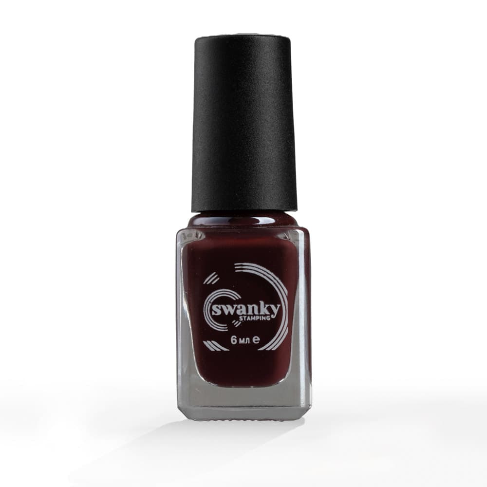 Swanky Stamping, Лак для стемпинга S068, горький шоколад, 6мл