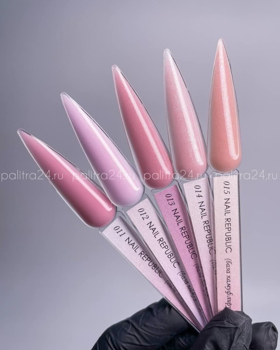Nail Republic, BASE Камуфлирующая №012 с шиммером (10 мл)