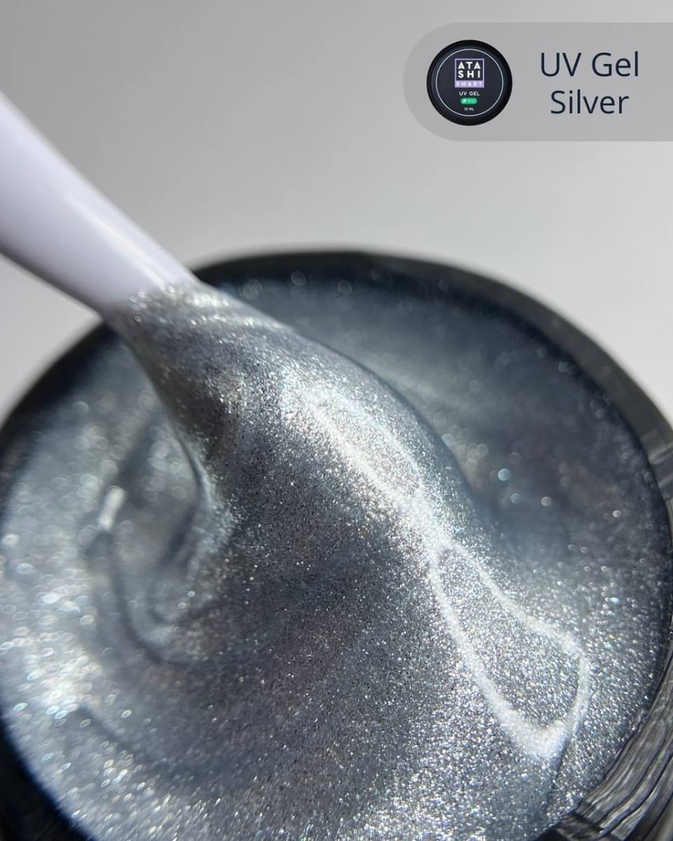 ATASHI Smart Uv gel, Silver , 15мл
