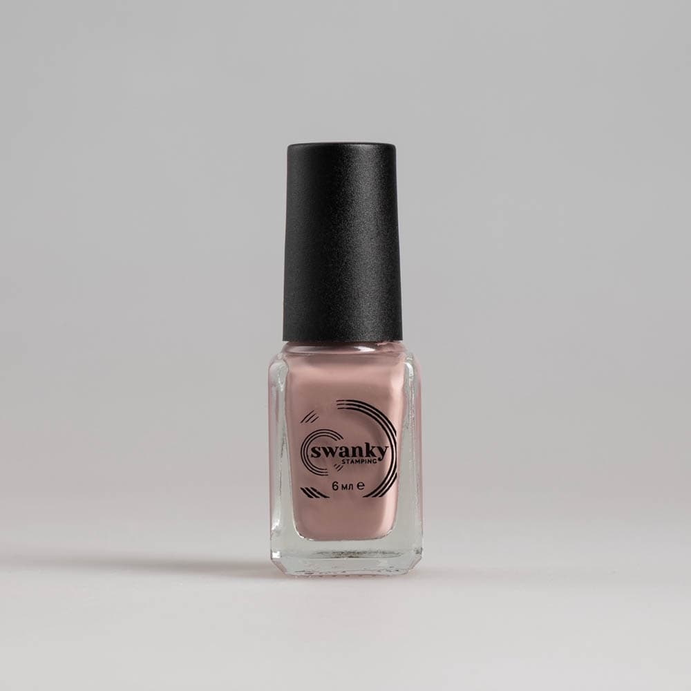 Swanky Stamping, Лак для стемпинга S054, коричнево бежевый 6мл