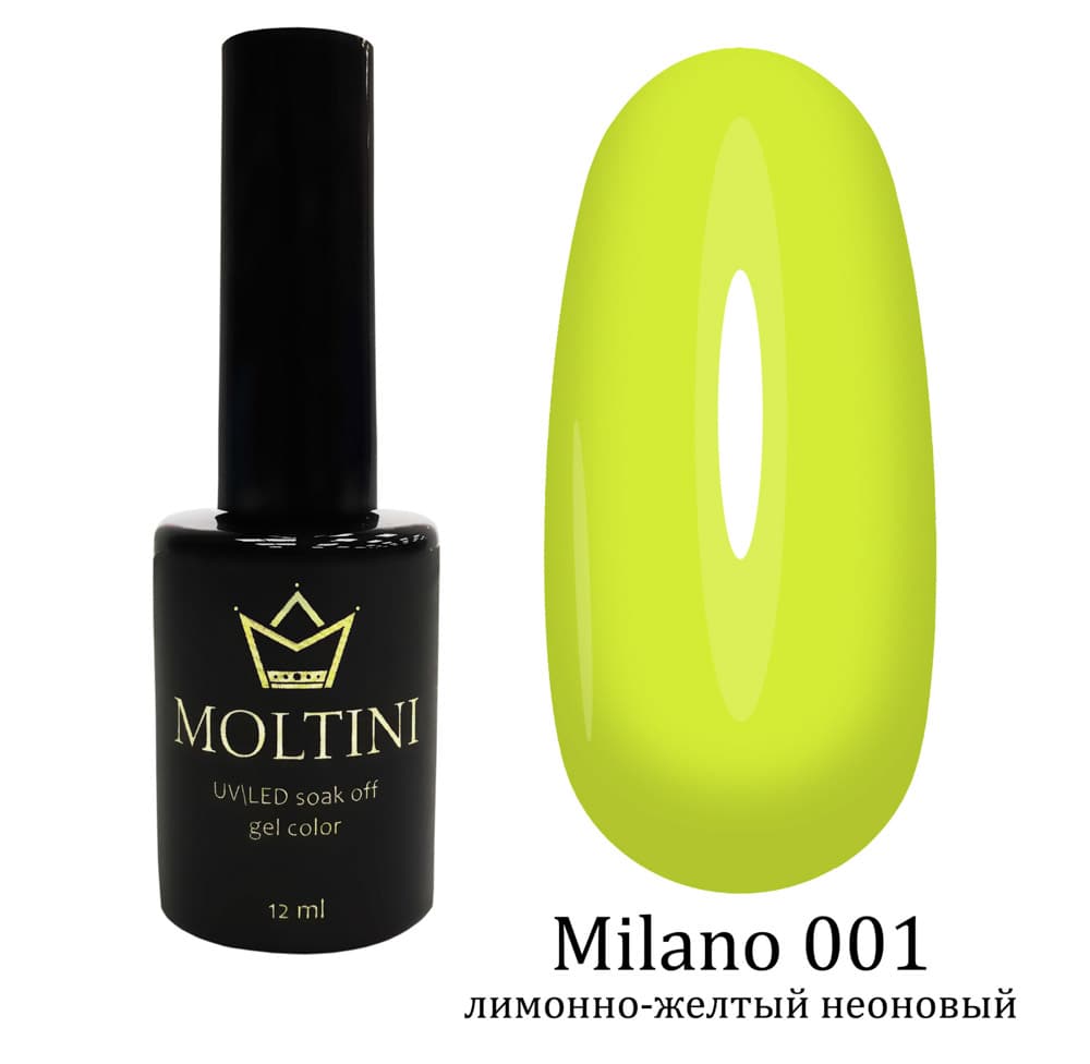Moltini цветной гель-лак  "Milano" № 001. 12 мл.#