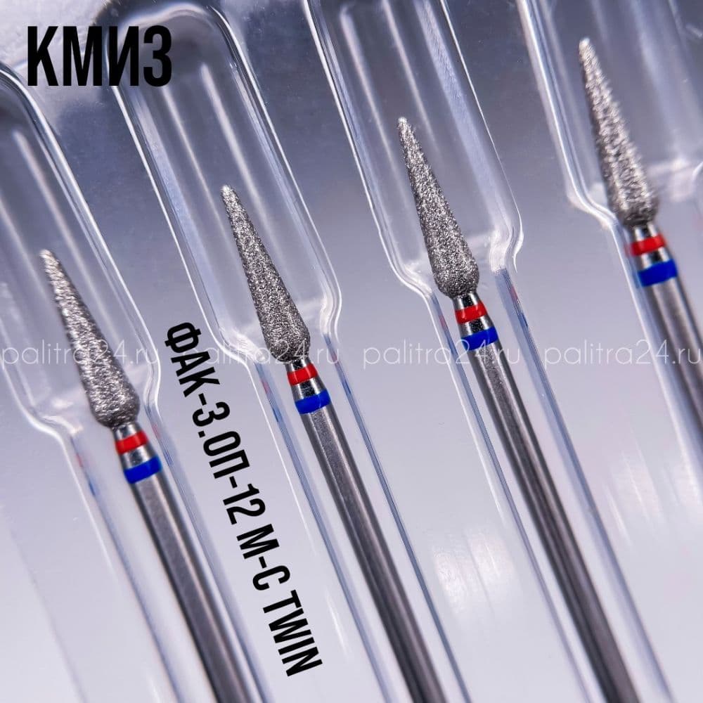 ФРЕЗА №122А КАПЛЯ d3,0 h12,0 красносиняя ФАК-3,0П-12 М-С twin КМИЗ 118866