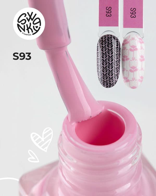 Swanky Stamping, Лак для стемпинга S93 облачно розовый, 6мл