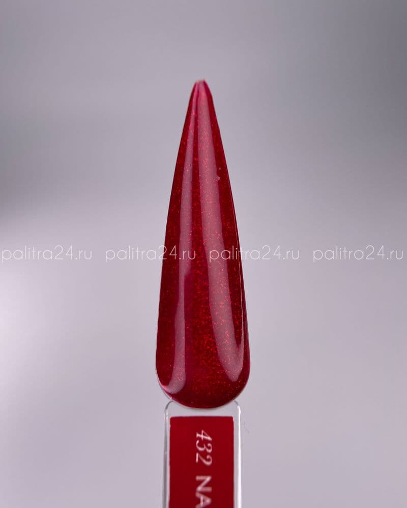 Nail Republic, 432 Perfect red гель-лак, Мерцающий алый рубин (10 гр)