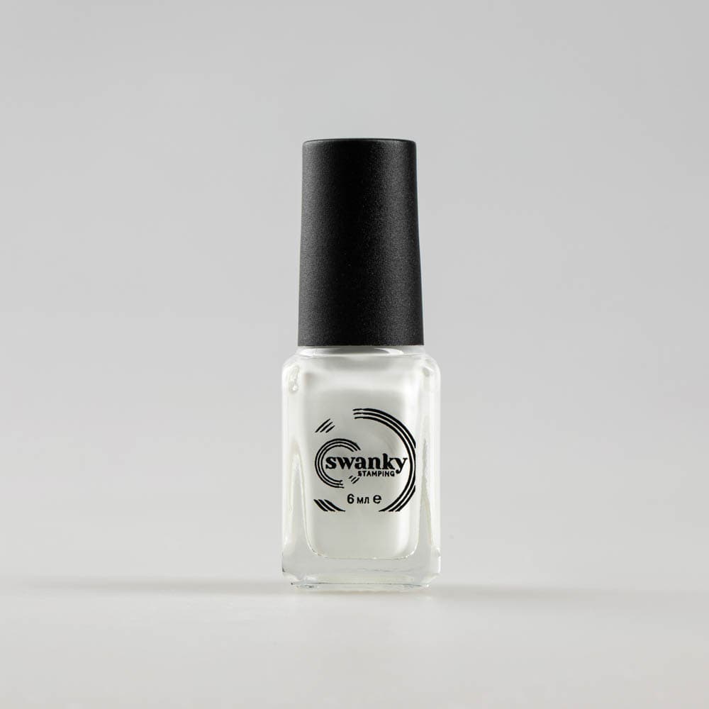 Swanky Stamping, Лак для стемпинга S02, белый 6мл