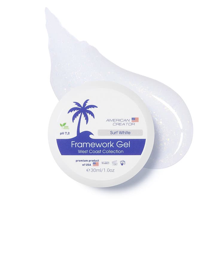 American Creator, Гель для наращивания ногтей West Coast-Framework Gel "Surf White" (30ml)