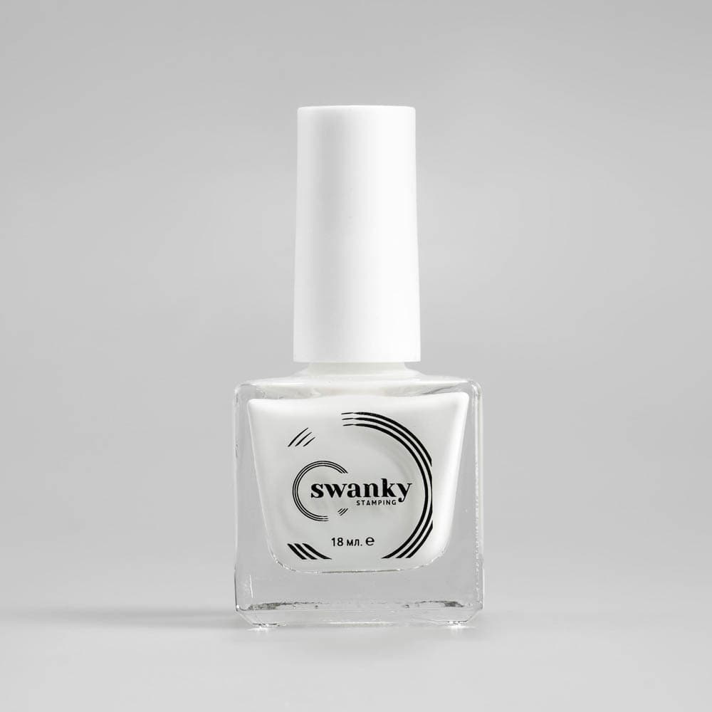 Swanky Stamping, Лак для стемпинга №002, белый 18мл