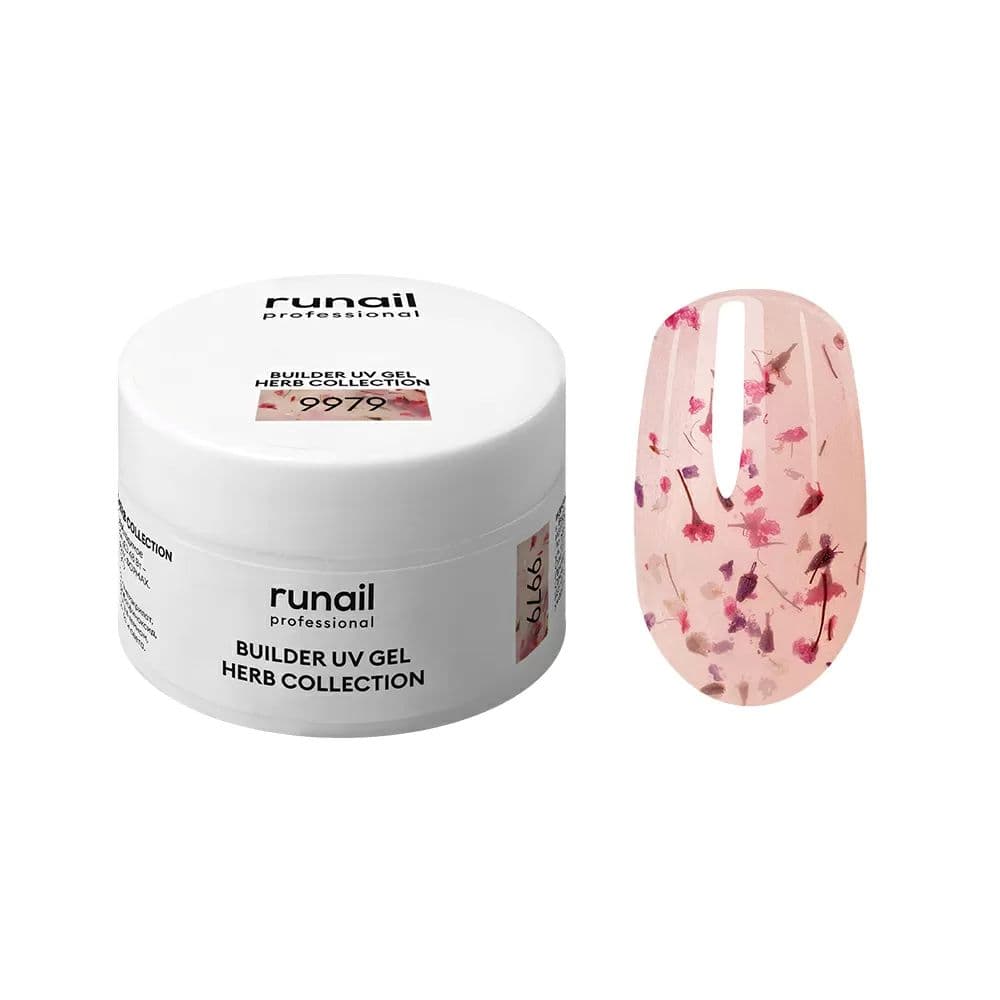 Runail, Моделирующий УФ-гель с сухоцветами BUILDER UV GEL HERB COLLECTION, 15 г №9979