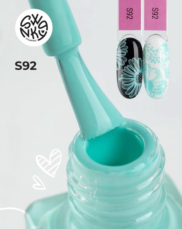Swanky Stamping, Лак для стемпинга S92 светло голубой, 6мл