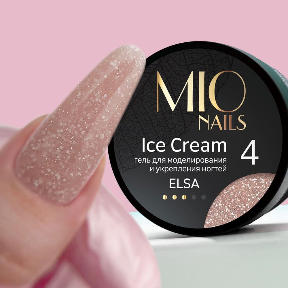 MIO Nails, Гель для моделирования ногтей Ice Cream Gel Elsa- #04 13г