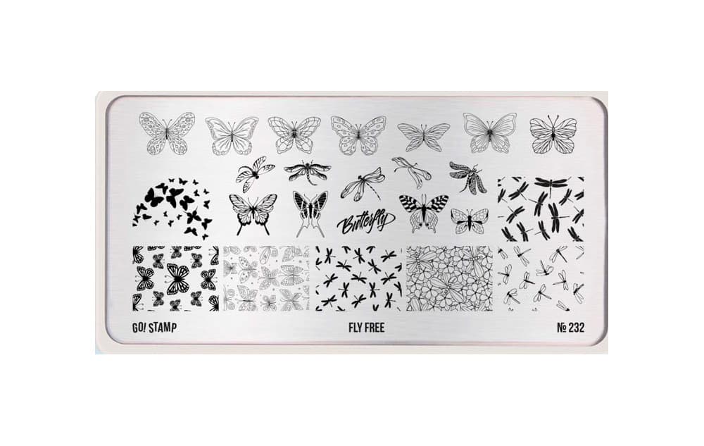 Go! Stamp, Пластина для стемпинга 232 Fly Free