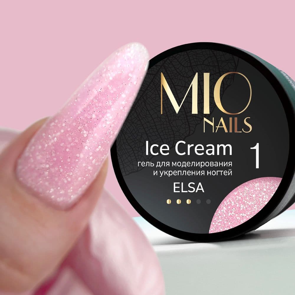 MIO Nails, Гель для моделирования ногтей Ice Cream Gel Elsa- #01 13г